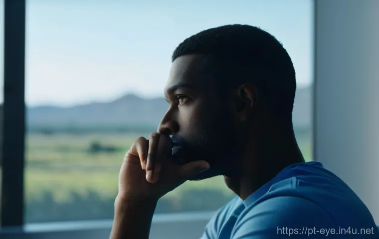 안구 통증 완화법 - **Prompt 1: Digital Eye Strain and the 20-20-20 Rule**
    "A close-up, realistic image of an adult,...