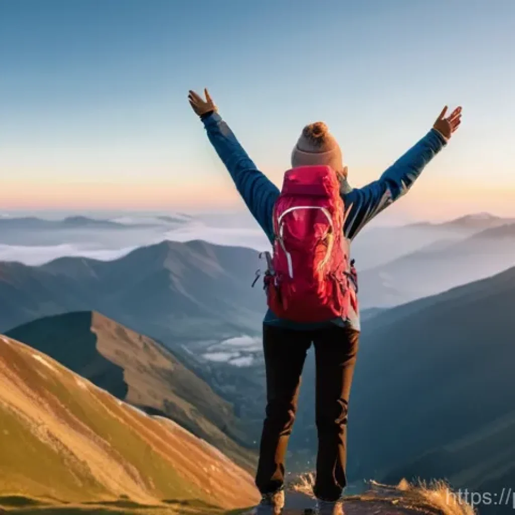눈 시력교정 비교 분석 - **Prompt:** A young adult woman, in her late 20s, with a radiant smile, standing on a breathtaking m...
